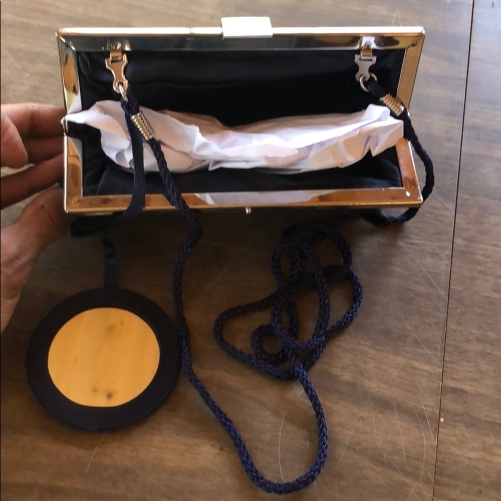 METAPHOR Royal Blue Snap Top Clutch NWOT - Picture 2 of 6